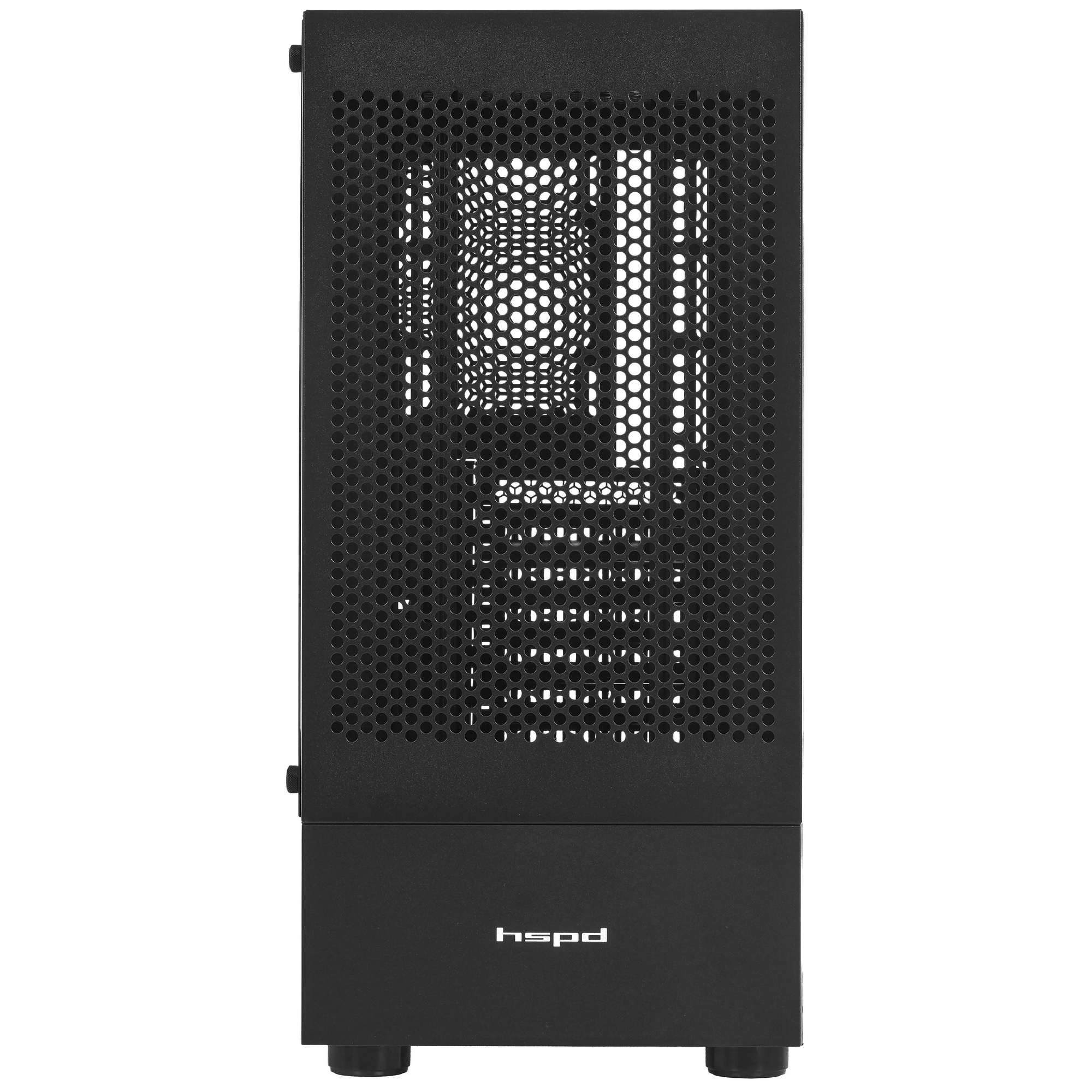 Корпус без блока питания Case HSPD M540, Mesh Mid Tower, черный, TG, 0.45 SPCC, no fans, ATX, mATX,