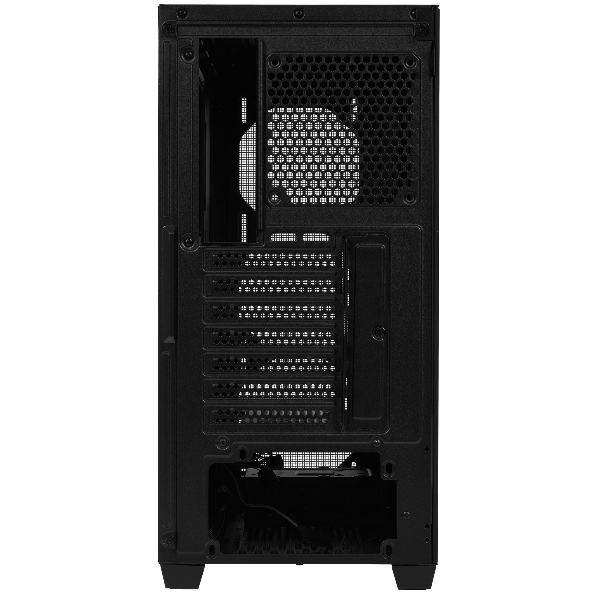 Корпус без блока питания Case HSPD M740, Mesh Mid Tower, черный, TG, 0.6 SPCC, no fans, E-ATX, ATX,
