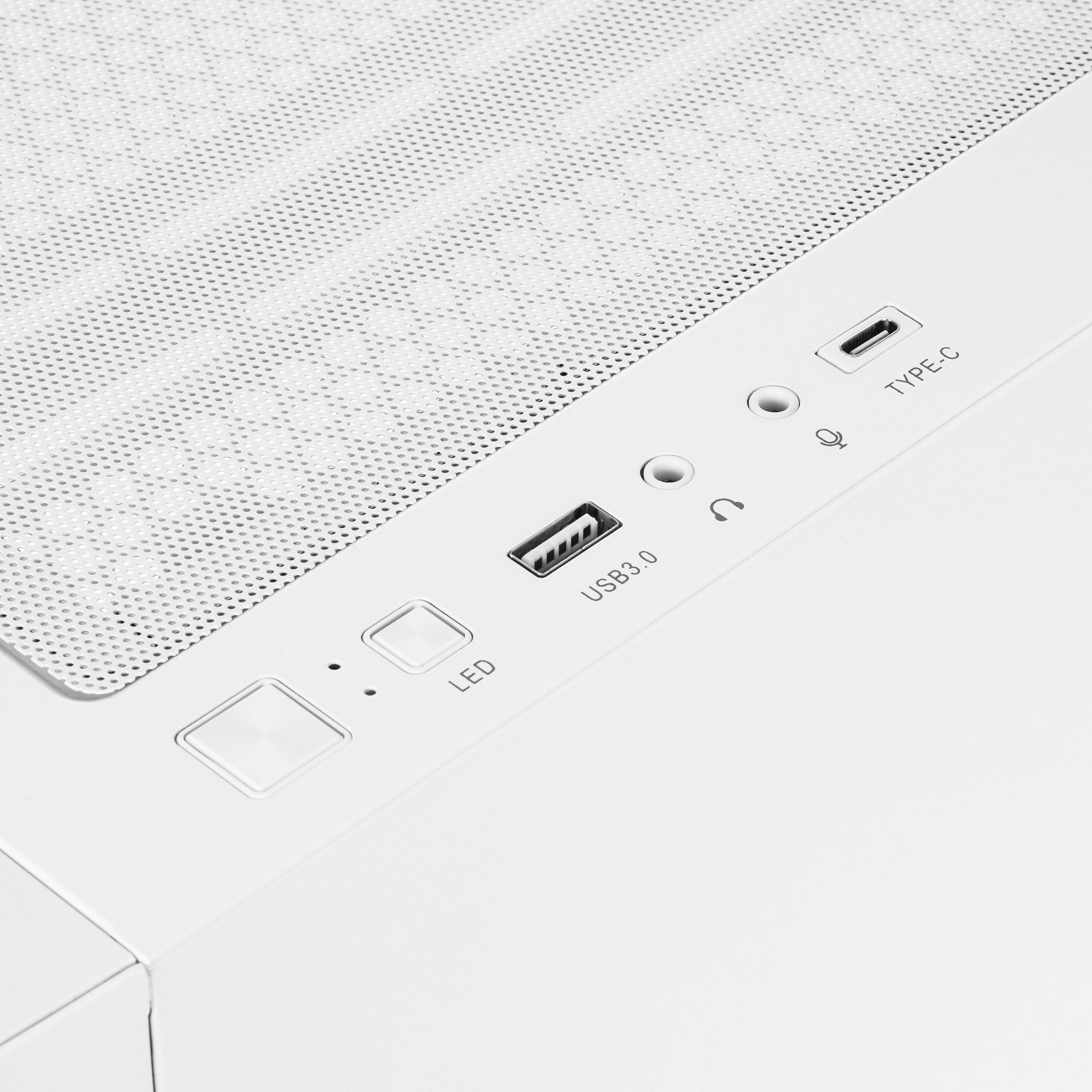 Корпус без блока питания HSPD M740, Mesh Mid Tower, White, TG, 0.6 SPCC, no fans, E-ATX, ATX, mATX,