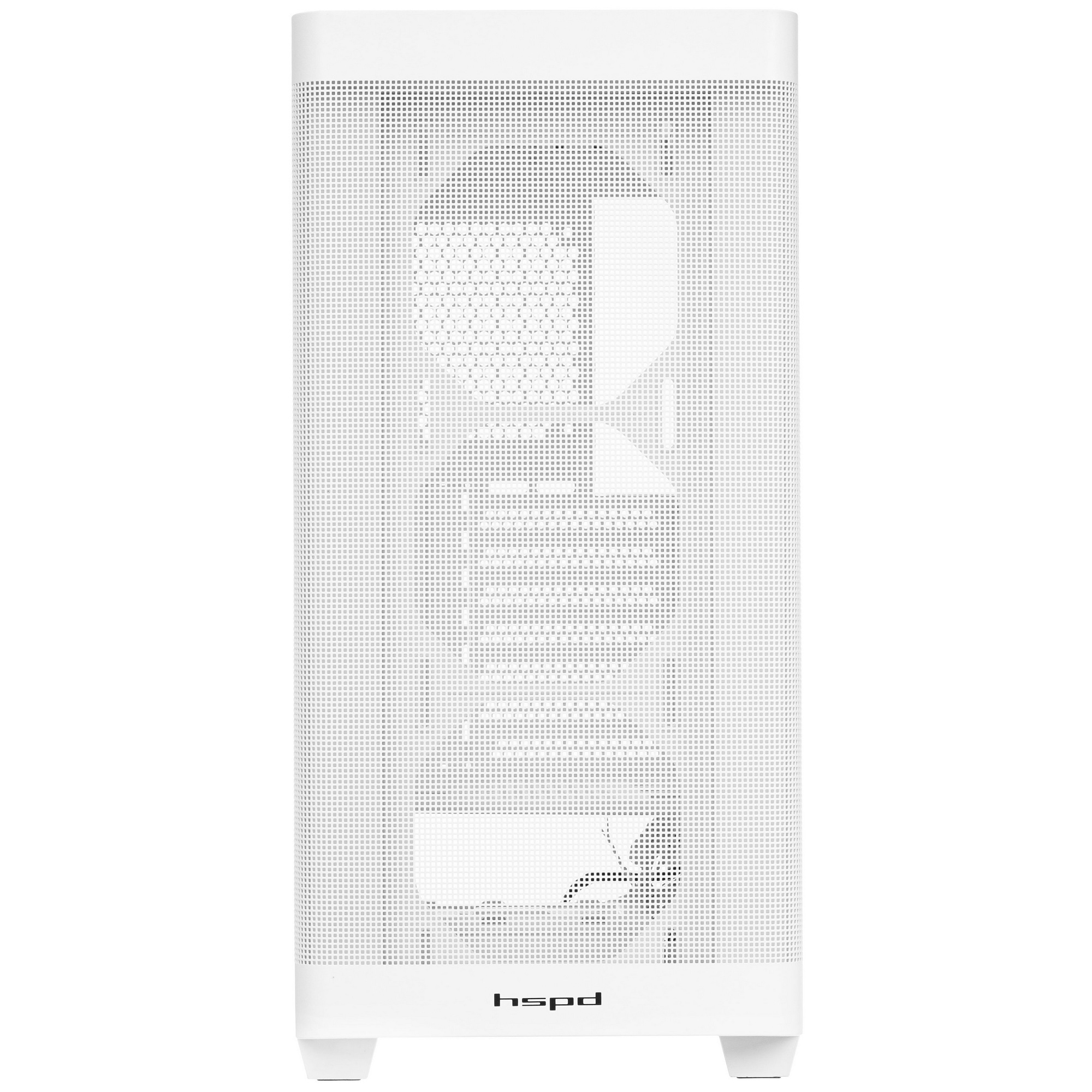 Корпус без блока питания HSPD M740, Mesh Mid Tower, White, TG, 0.6 SPCC, no fans, E-ATX, ATX, mATX,