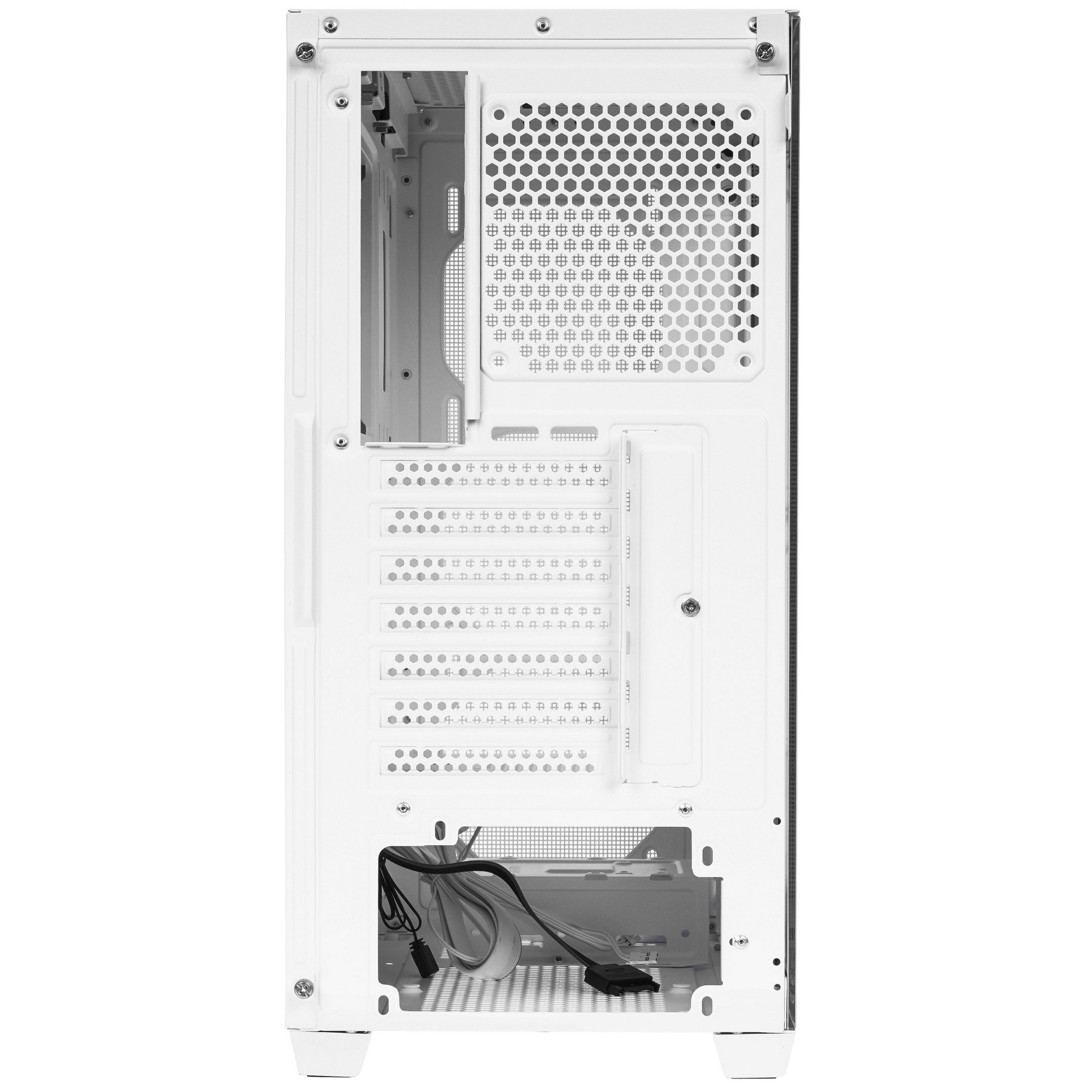 Корпус без блока питания HSPD M740, Mesh Mid Tower, White, TG, 0.6 SPCC, no fans, E-ATX, ATX, mATX,