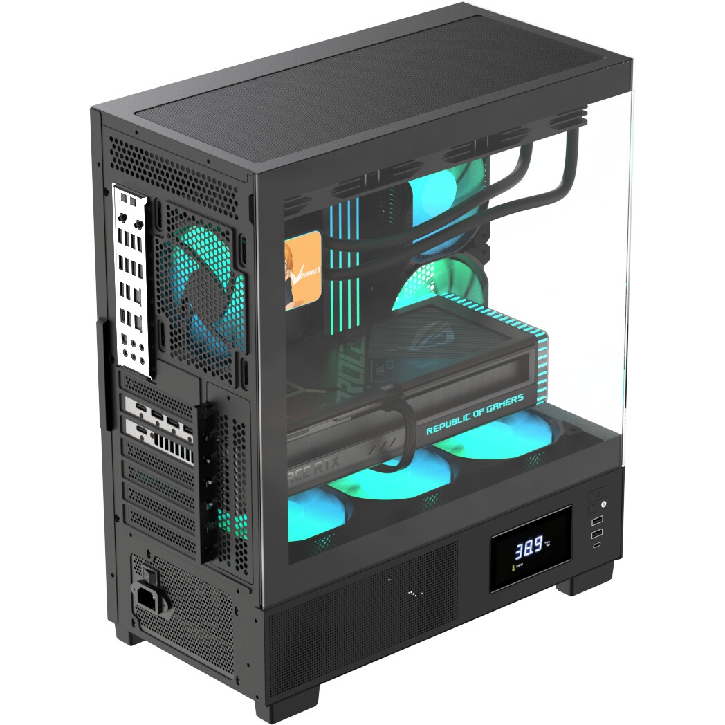 Корпус AeroCool / Formula Crystal E1 черный без БП ATX 5x120mm 3x140mm 2xUSB3.0 1xUSB3.1 audio bott