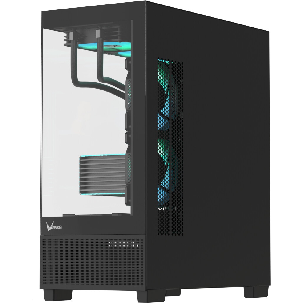 Корпус AeroCool / Formula Crystal E1 черный без БП ATX 5x120mm 3x140mm 2xUSB3.0 1xUSB3.1 audio bott