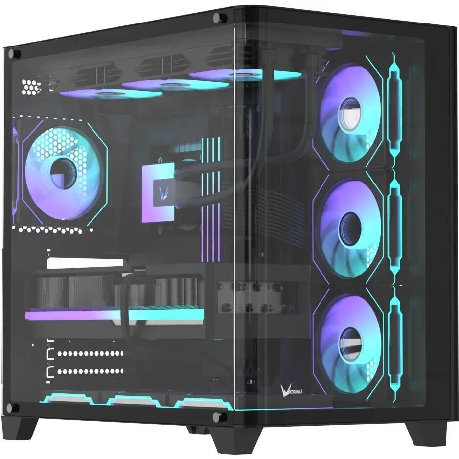 Корпус AeroCool / Formula Crystal U2 Floe черный без БП ATX 1xUSB2.0 1xUSB3.0 1xUSB3.1 audio bott PS