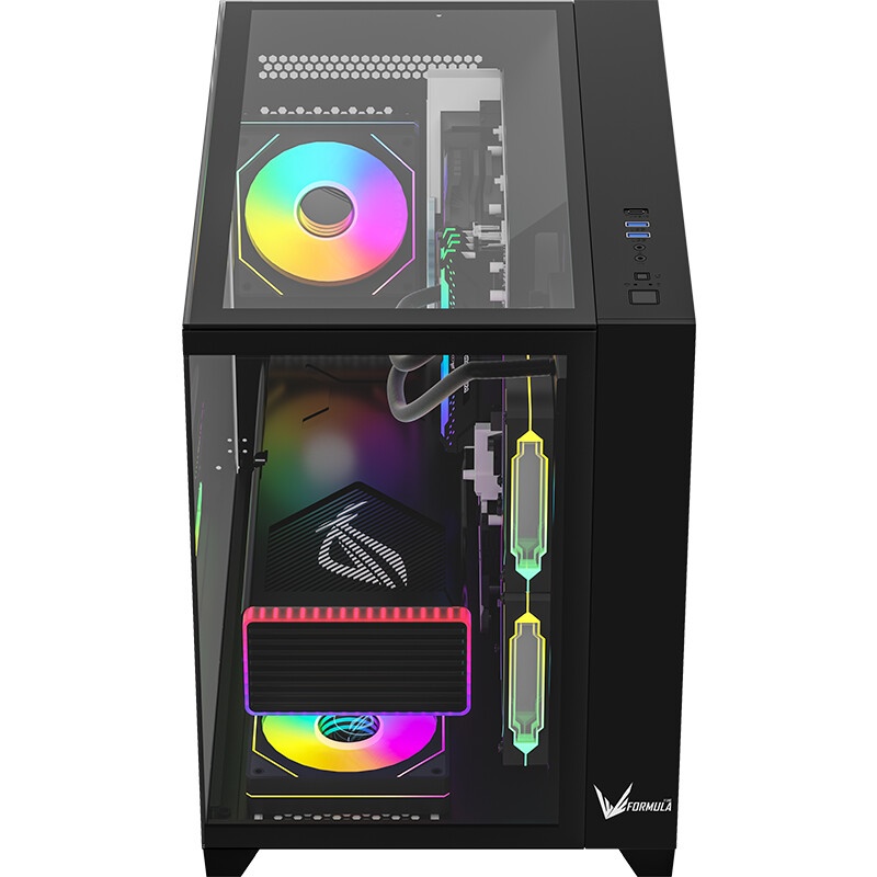 Корпус AeroCool / Formula Crystal U2M Floe черный без БП mATX 1xUSB3.0 1xUSB3.1 audio bott PSU