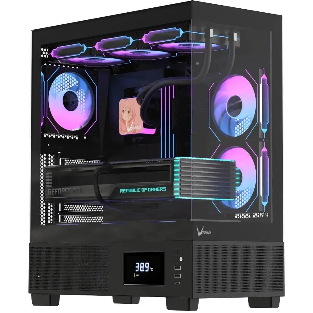 Корпус AeroCool / Formula Crystal U2 черный без БП ATX 1xUSB2.0 1xUSB3.0 1xUSB3.1 audio bott PSU