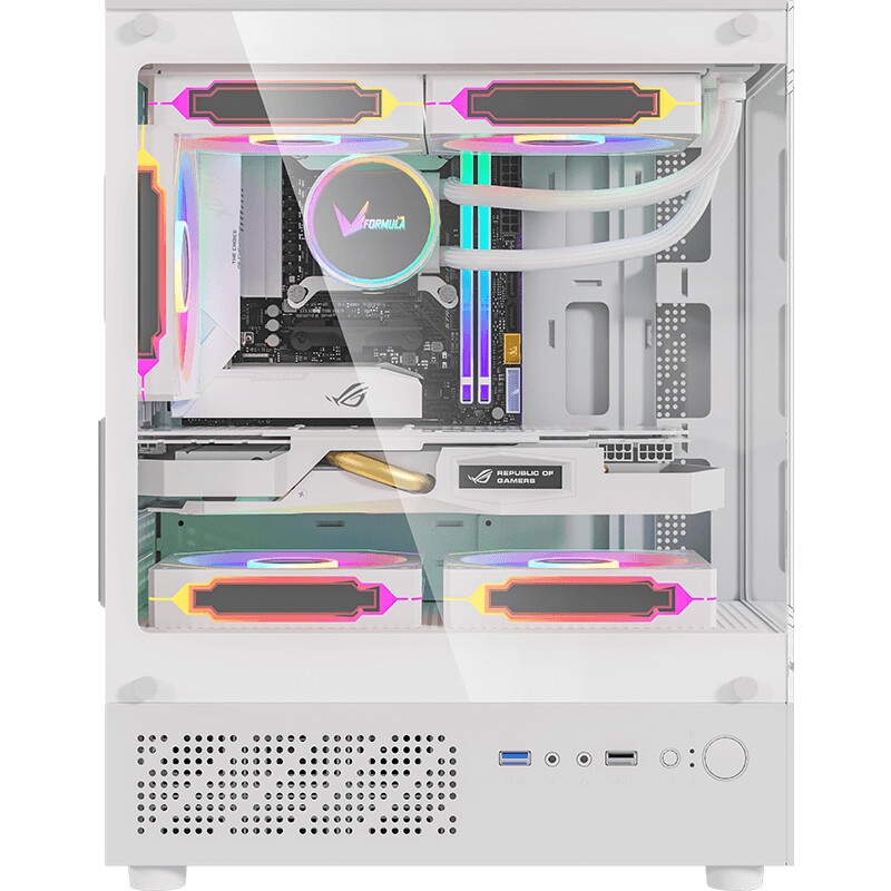 Корпус AeroCool / Formula Crystal U2M Floe белый без БП mATX 1xUSB3.0 audio bott PSU