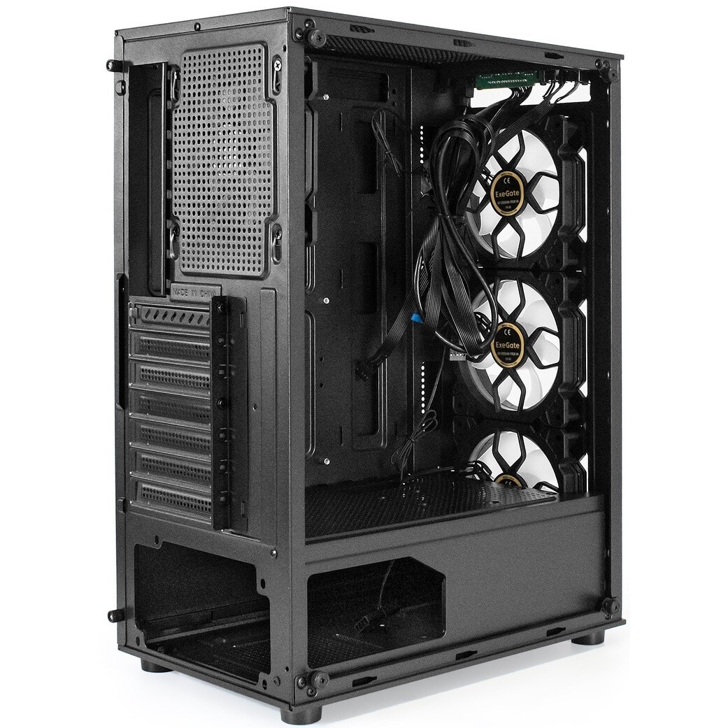 Компьютерный корпус Miditower ExeGate EVO-9211 (ATX, без БП, с окном, 2*USB+1*USB3.0, HD аудио, черн