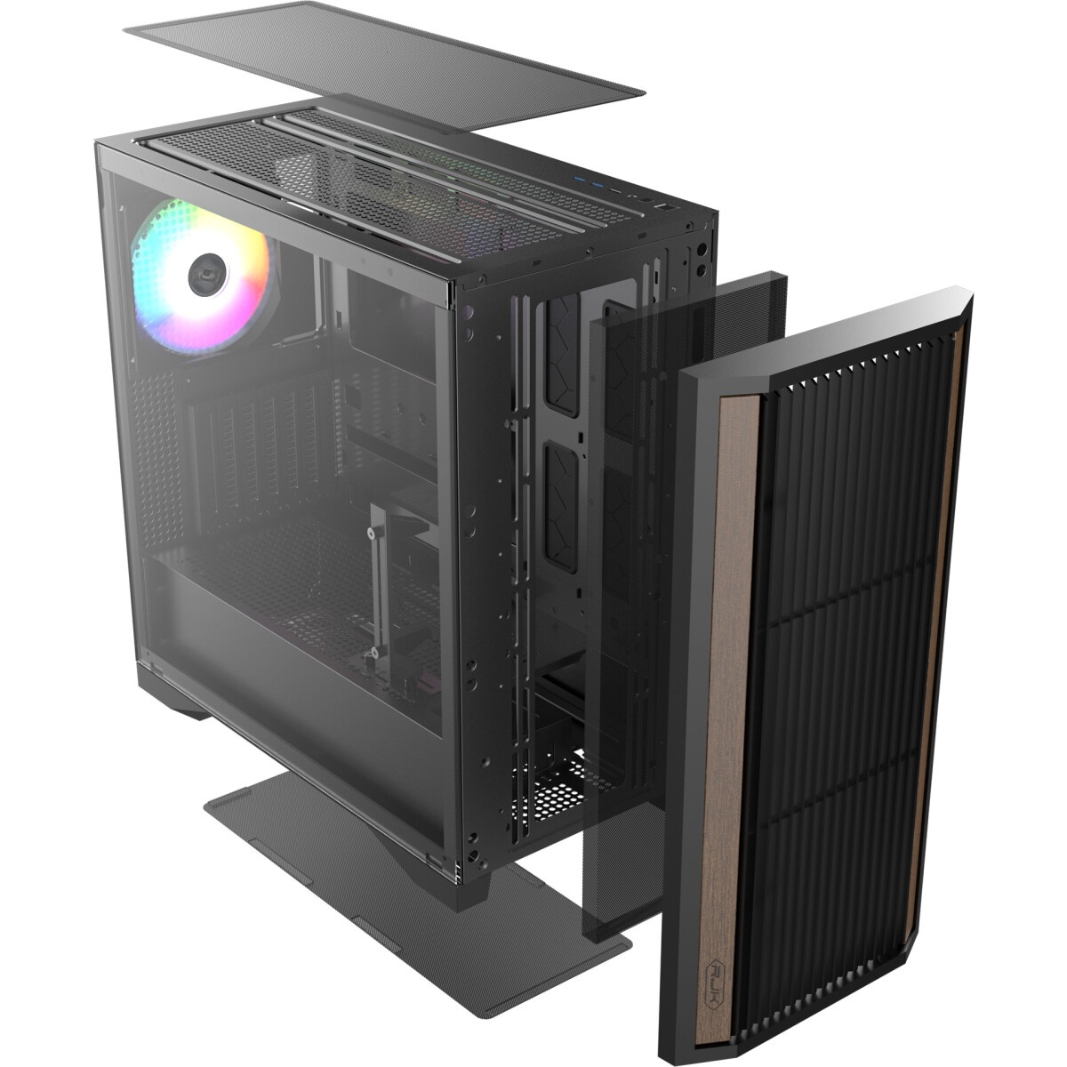 Компьютерный корпус без блока питания Case Raijintek AGOS MAX, Midi-Tower, TG, 1x140mm ARGB, 2xUSB 3