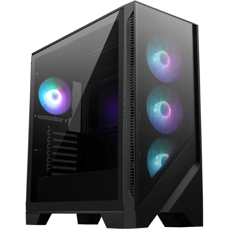 Компьютерный корпус без блока питания Case MSI MAG FORGE 320R AIRFLOW, Midi-Tower, TG, 4x120mm ARGB,