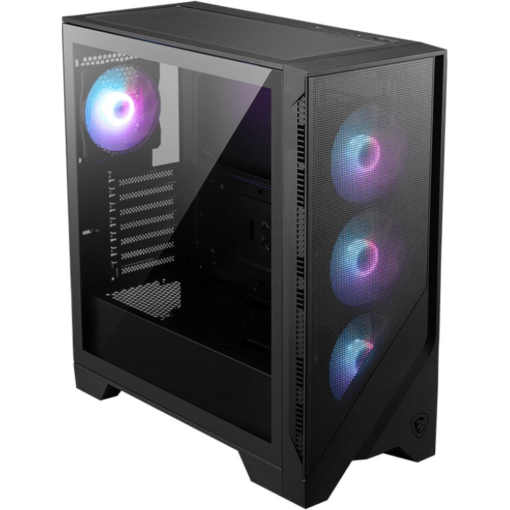 Компьютерный корпус без блока питания Case MSI MAG FORGE 320R AIRFLOW, Midi-Tower, TG, 4x120mm ARGB,