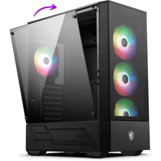 Компьютерный корпус без блока питания Case MSI MAG FORGE 320R AIRFLOW, Midi-Tower, TG, 4x120mm ARGB,