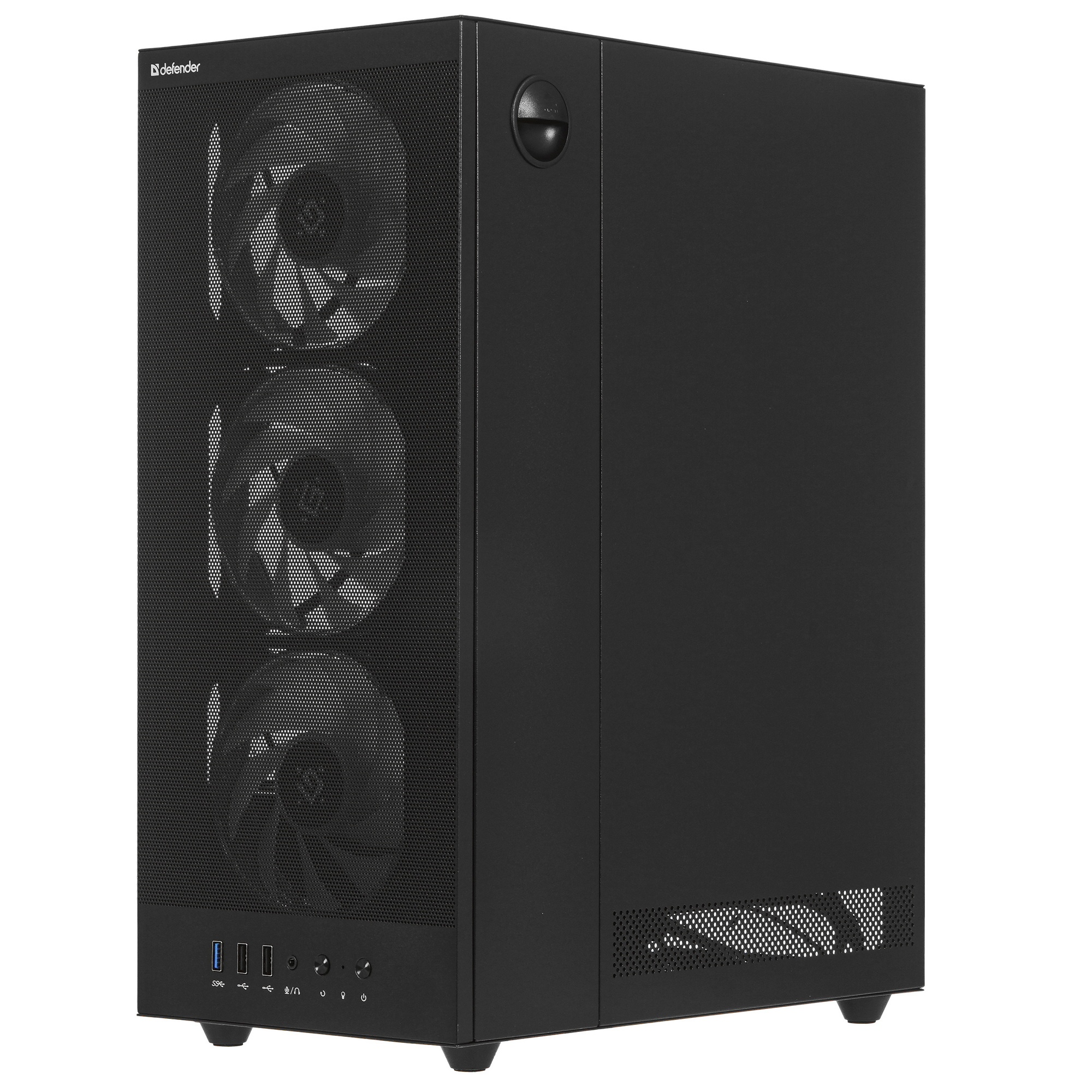 Корпус компьютерный Defender RaptorX черный,ATX,4fans,switchM/BSync