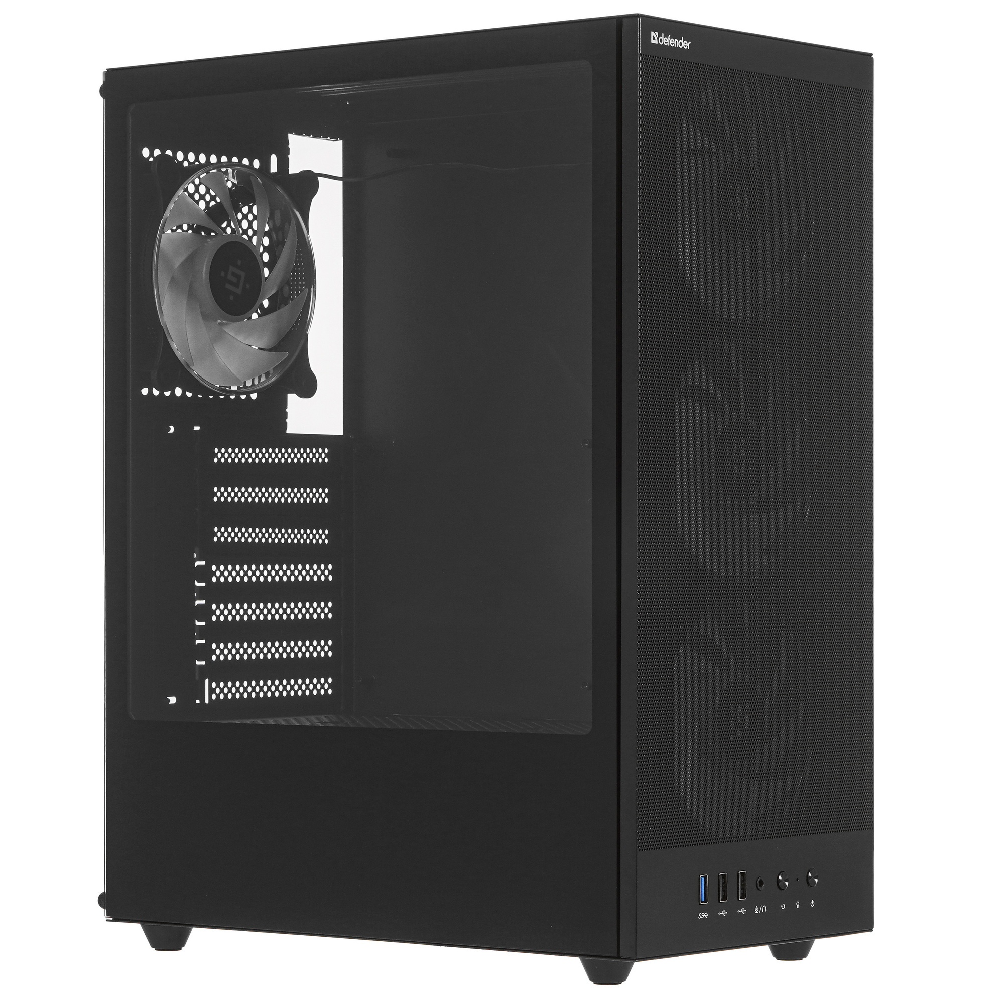Корпус компьютерный Defender RaptorX черный,ATX,4fans,switchM/BSync