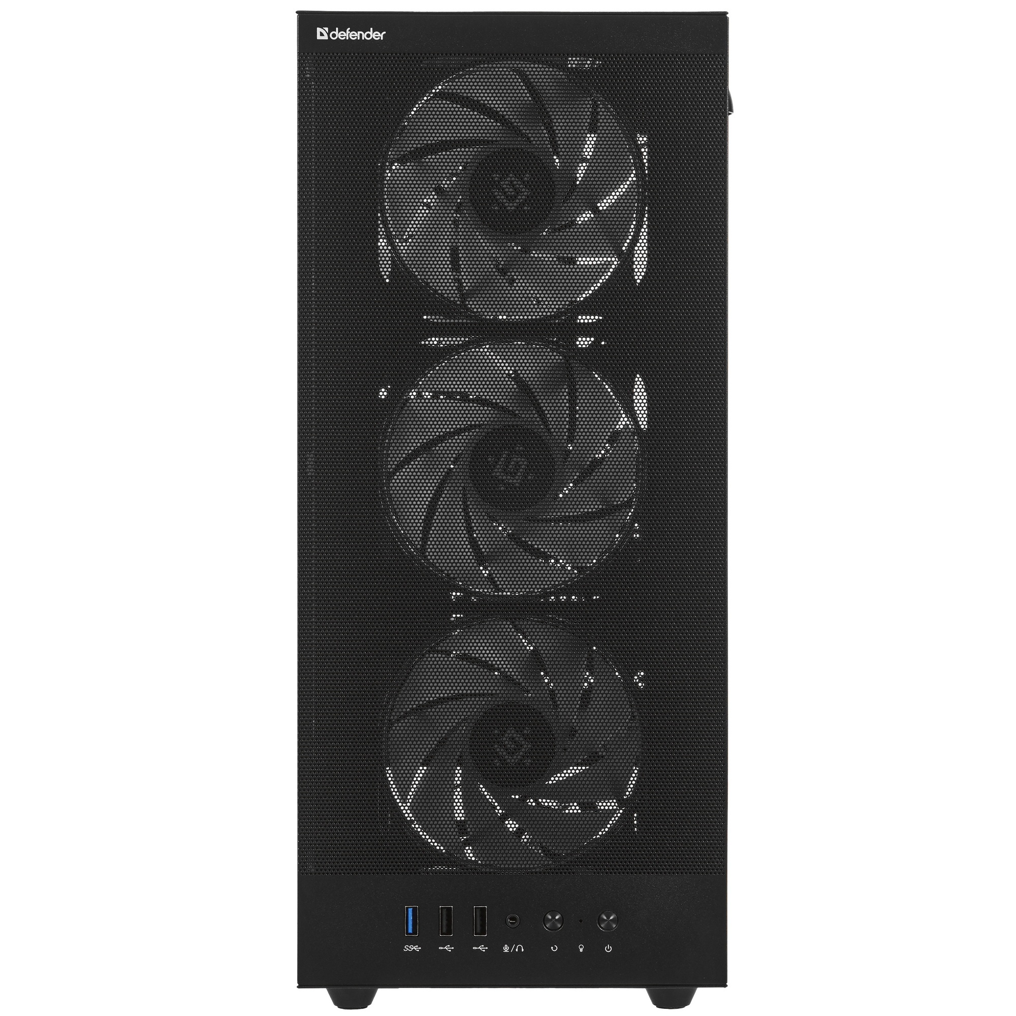 Корпус компьютерный Defender RaptorX черный,ATX,4fans,switchM/BSync