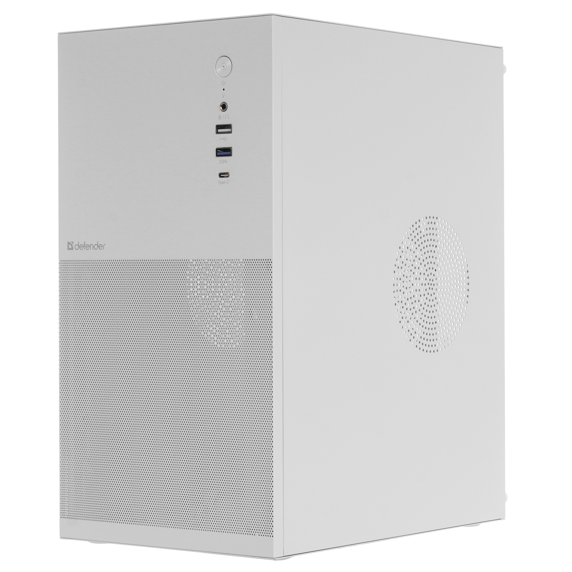 Корпус компьютерный Defender Apex Metal белый, mATX,Type C(3.0),USB3.0