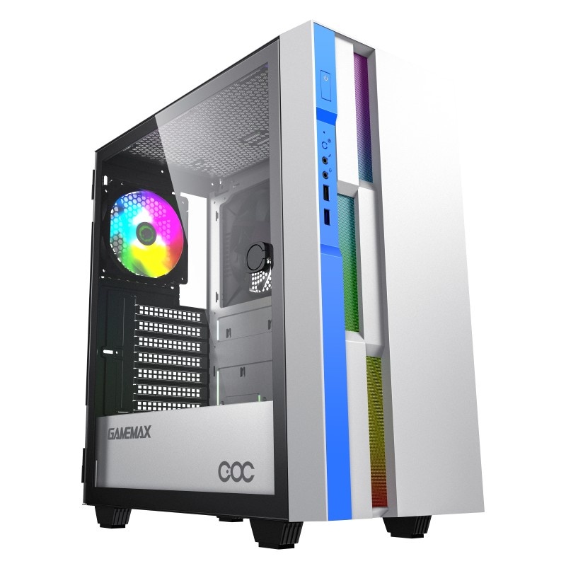 Компьютерный корпус GameMax Brufen C3 WB без БП, MidiT, ATX, Бело-гол, Зак. стекл., USB 3.0, 1*120;