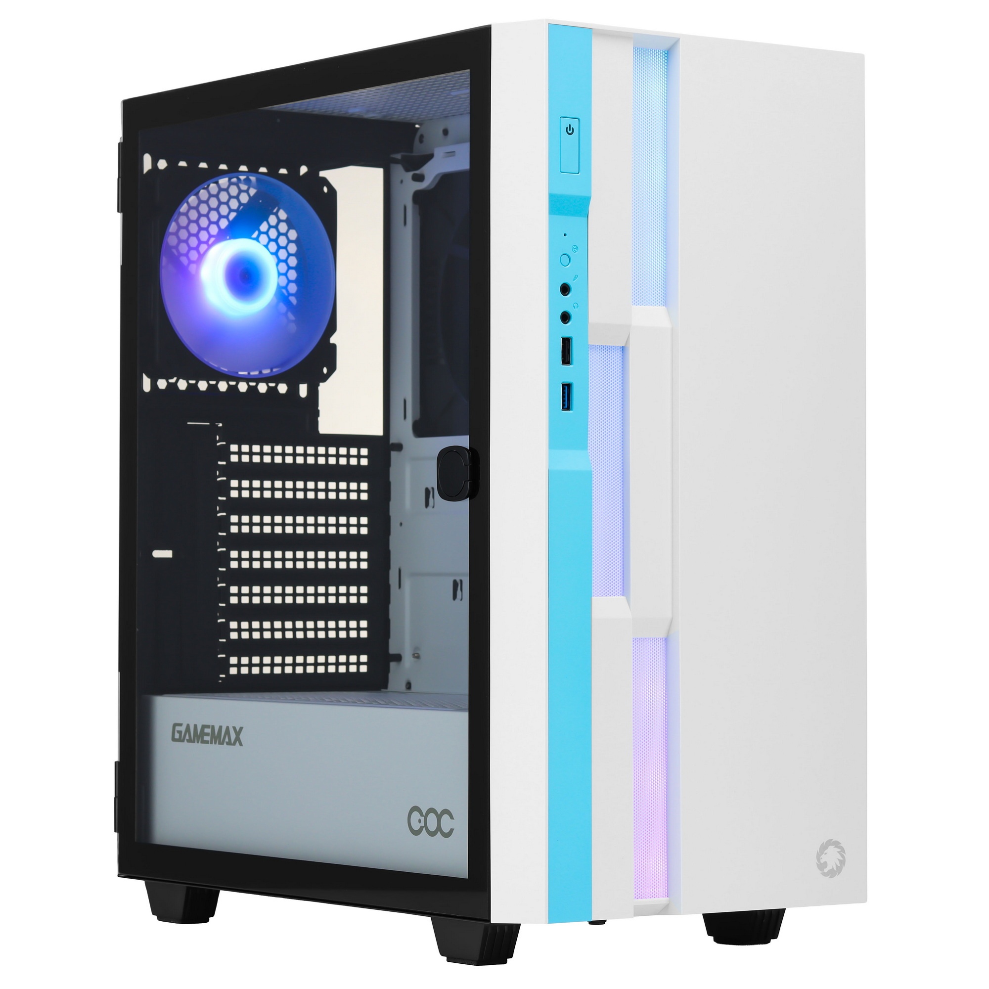 Компьютерный корпус GameMax Brufen C3 WB без БП, MidiT, ATX, Бело-гол, Зак. стекл., USB 3.0, 1*120;