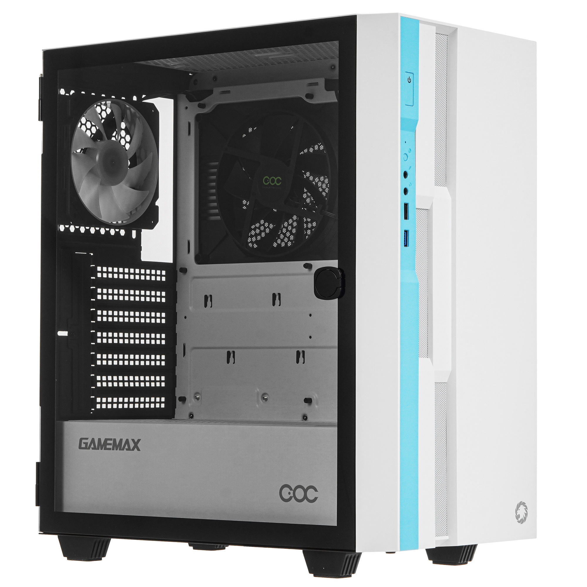 Компьютерный корпус GameMax Brufen C3 WB без БП, MidiT, ATX, Бело-гол, Зак. стекл., USB 3.0, 1*120;