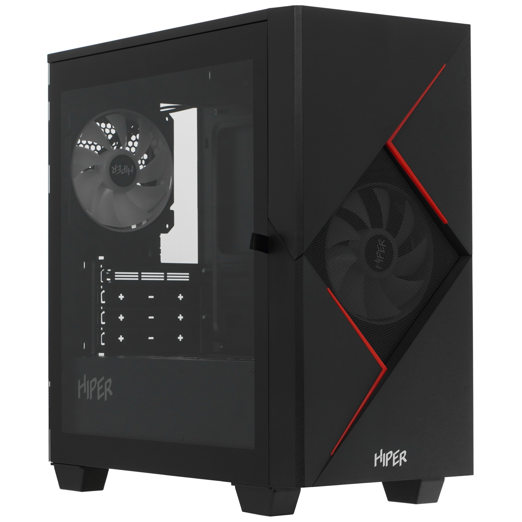 Компьютерный корпус GameMax Cyclops BR без БП (Midi Tower, ATX, Черно-красн.,1*USB2.0 + 1*USB3.0, 2*