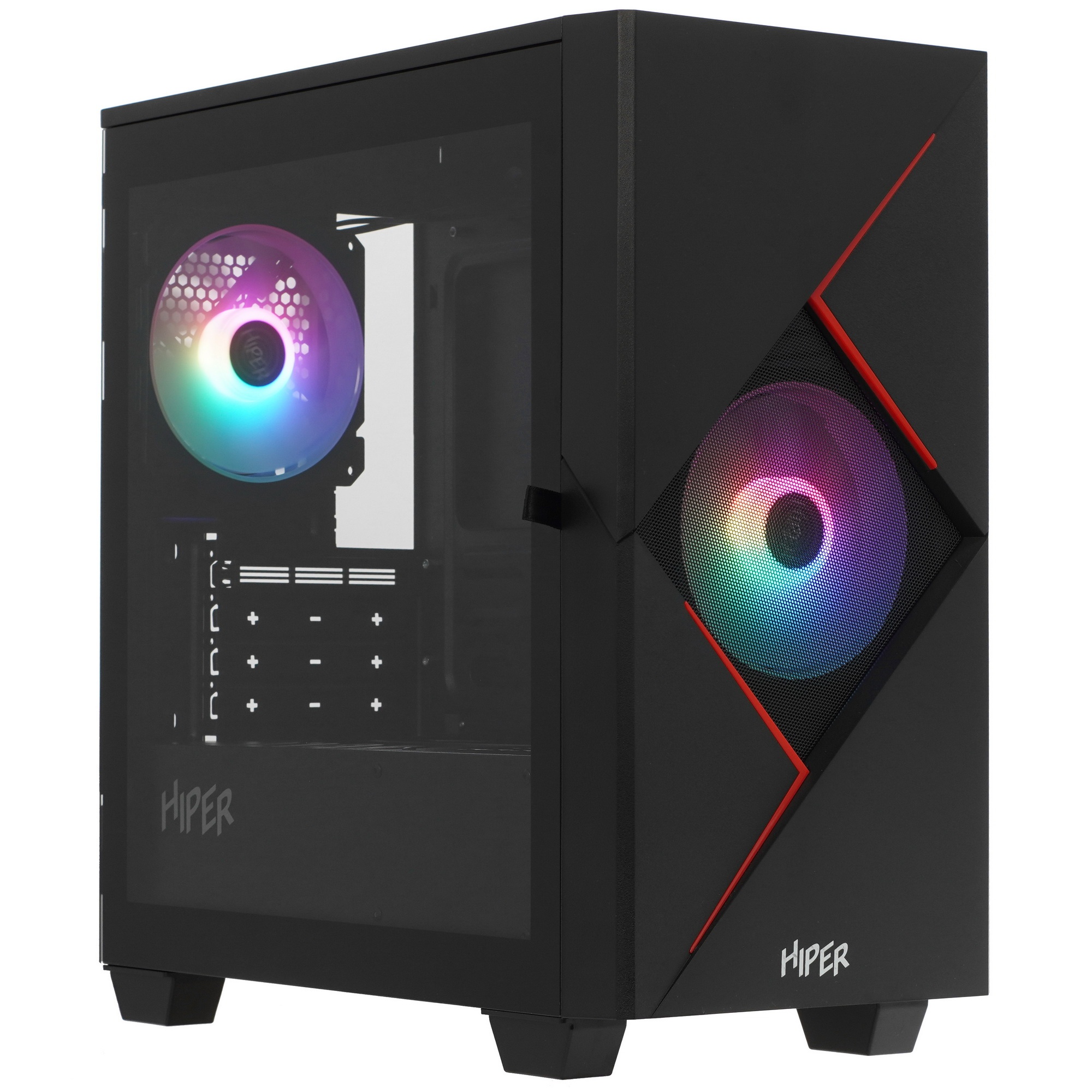 Компьютерный корпус GameMax Cyclops BR без БП (Midi Tower, ATX, Черно-красн.,1*USB2.0 + 1*USB3.0, 2*