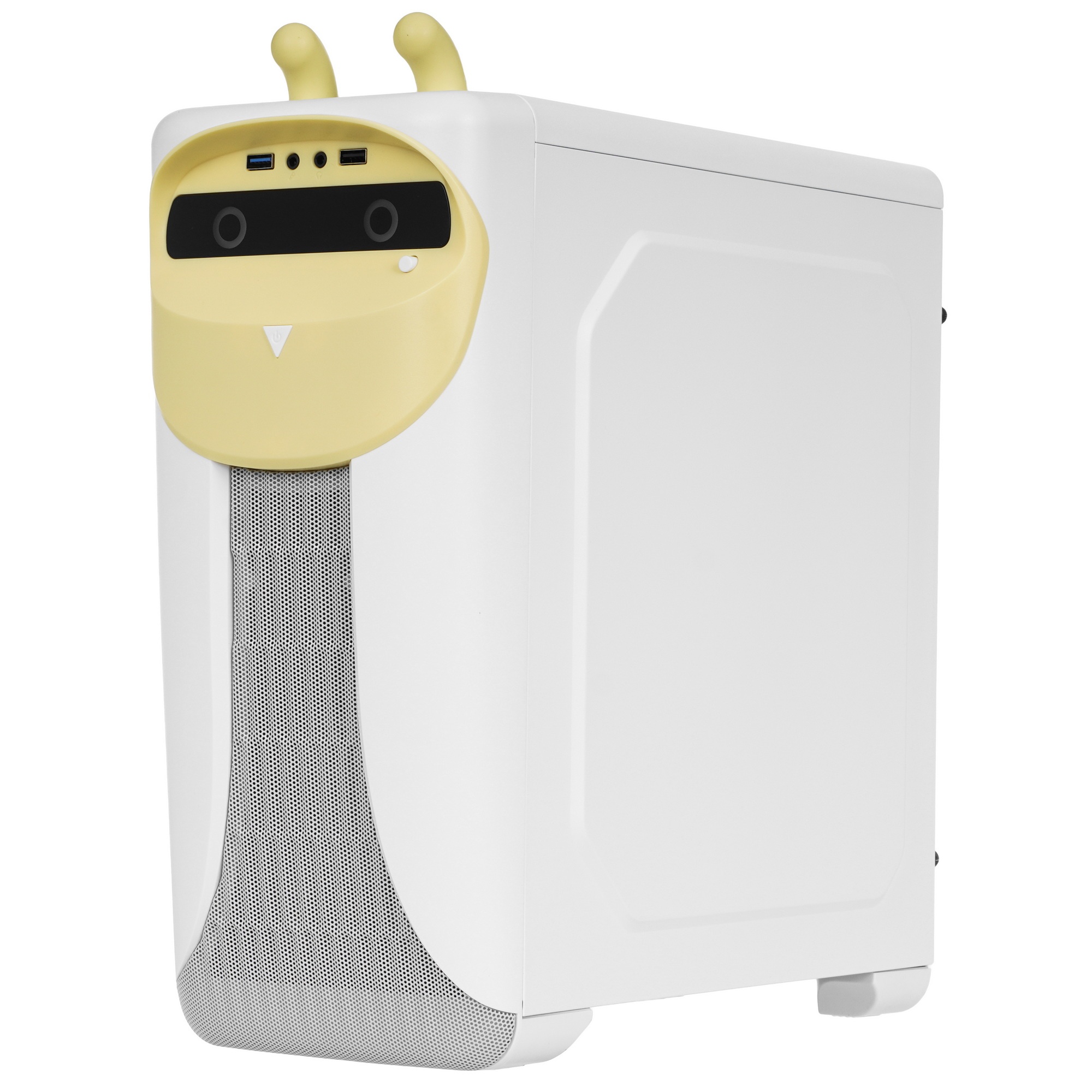 Компьютерный корпус GameMax Cute OWL W-Y без БП (Midi Tower, ATX, Бело-желтый, 1*USB3.0 + 2*USB2.0,