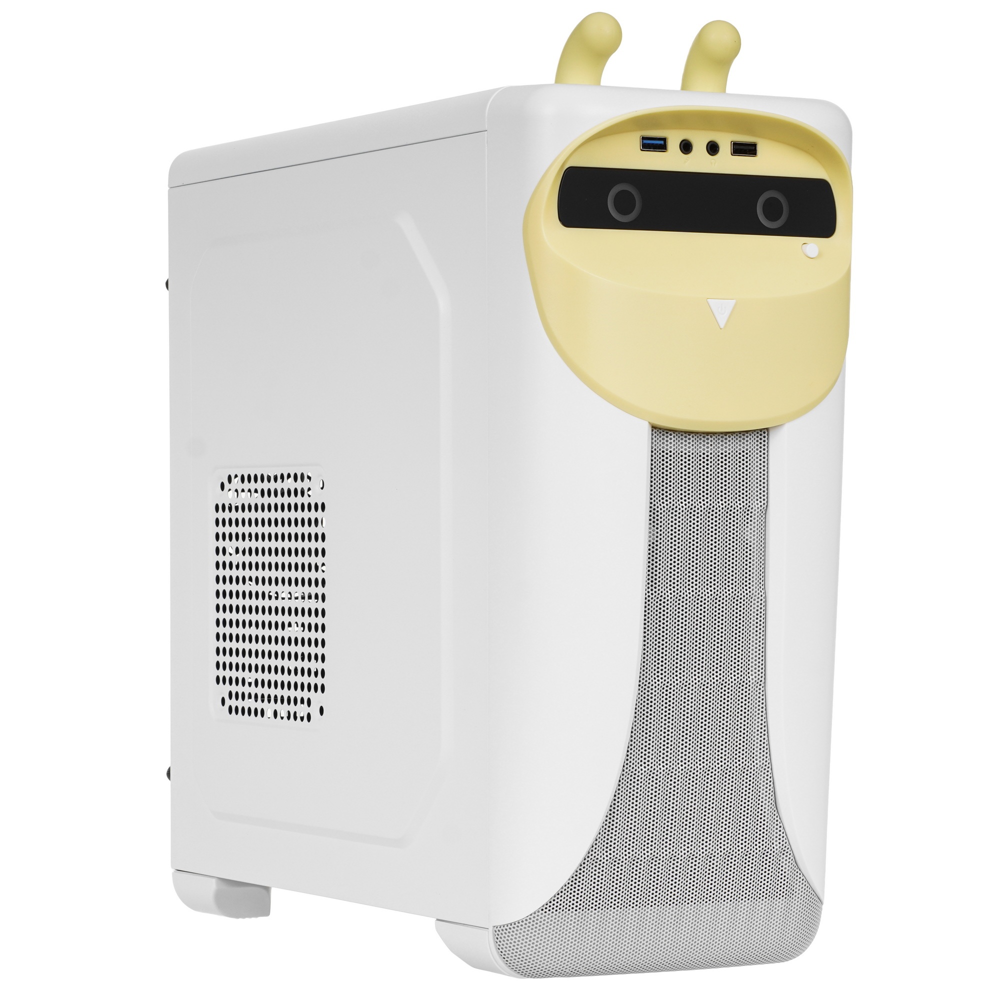 Компьютерный корпус GameMax Cute OWL W-Y без БП (Midi Tower, ATX, Бело-желтый, 1*USB3.0 + 2*USB2.0,