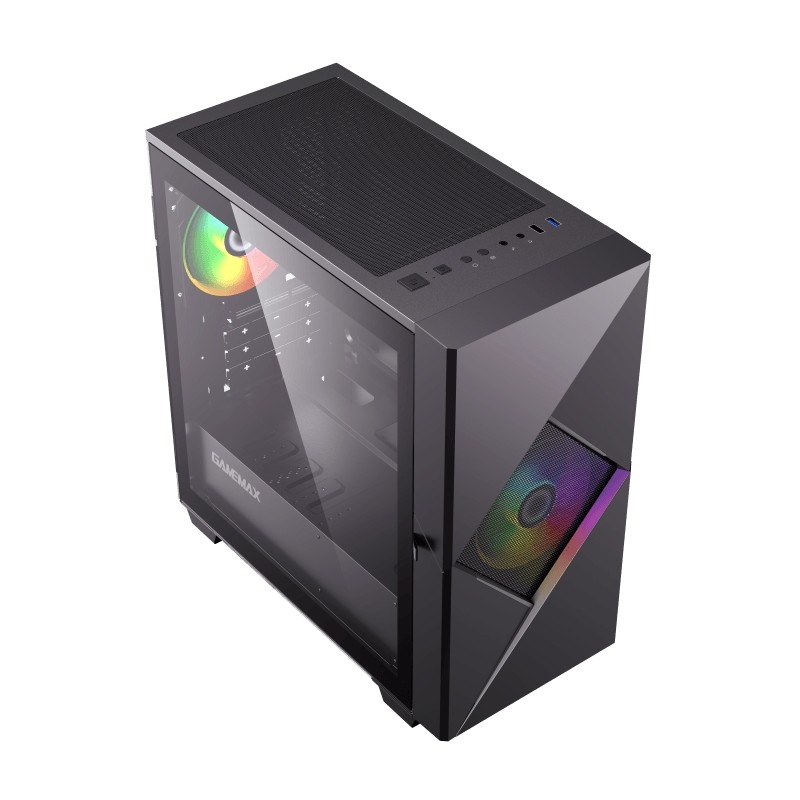 Компьютерный корпус GameMax Cyclops BG без БП (Midi Tower, ATX, Черно-серый., 1*USB2.0 + 1*USB3.0, 2