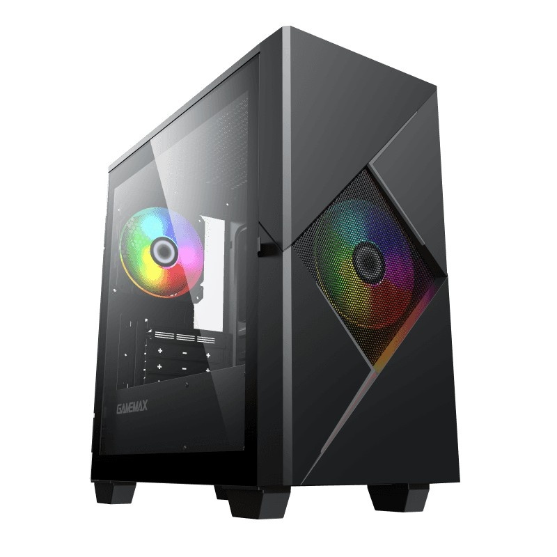 Компьютерный корпус GameMax Cyclops BG без БП (Midi Tower, ATX, Черно-серый., 1*USB2.0 + 1*USB3.0, 2