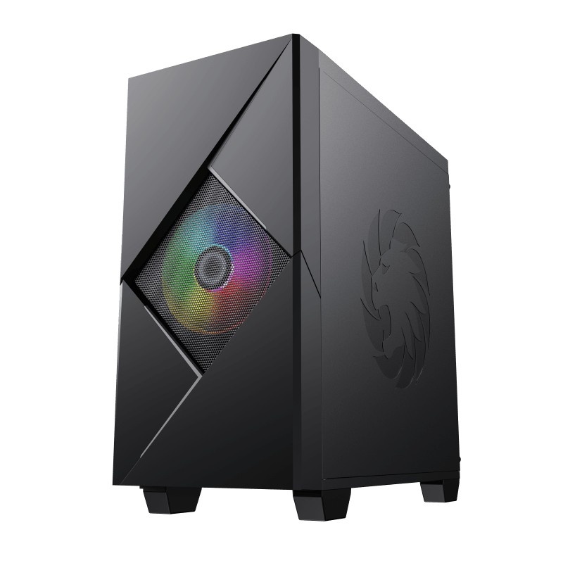 Компьютерный корпус GameMax Cyclops BG без БП (Midi Tower, ATX, Черно-серый., 1*USB2.0 + 1*USB3.0, 2
