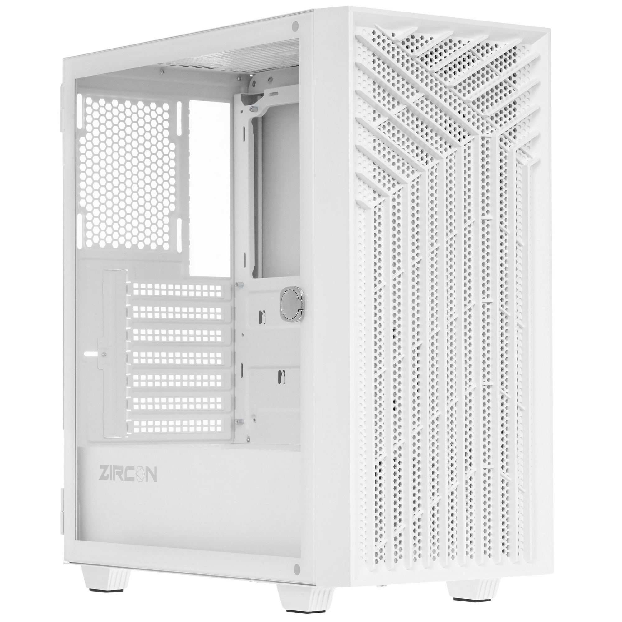 Компьютерный корпус Zircon Tropez WT без БП (Midi Tower,ATX,Бел,1*USB3.0,1*USB2.0)
