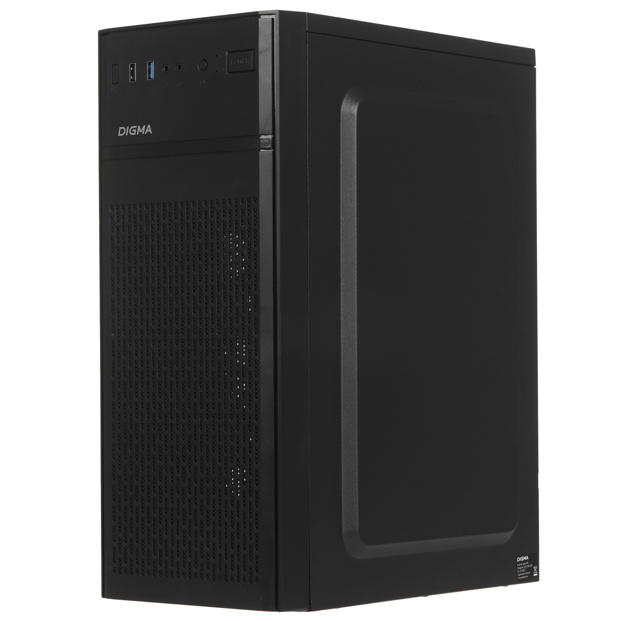 Компьютерный корпус Digma DCC-MD301 черный без БП ATX 1x80mm 4x120mm 1xUSB2.0 1xUSB3.0 audio