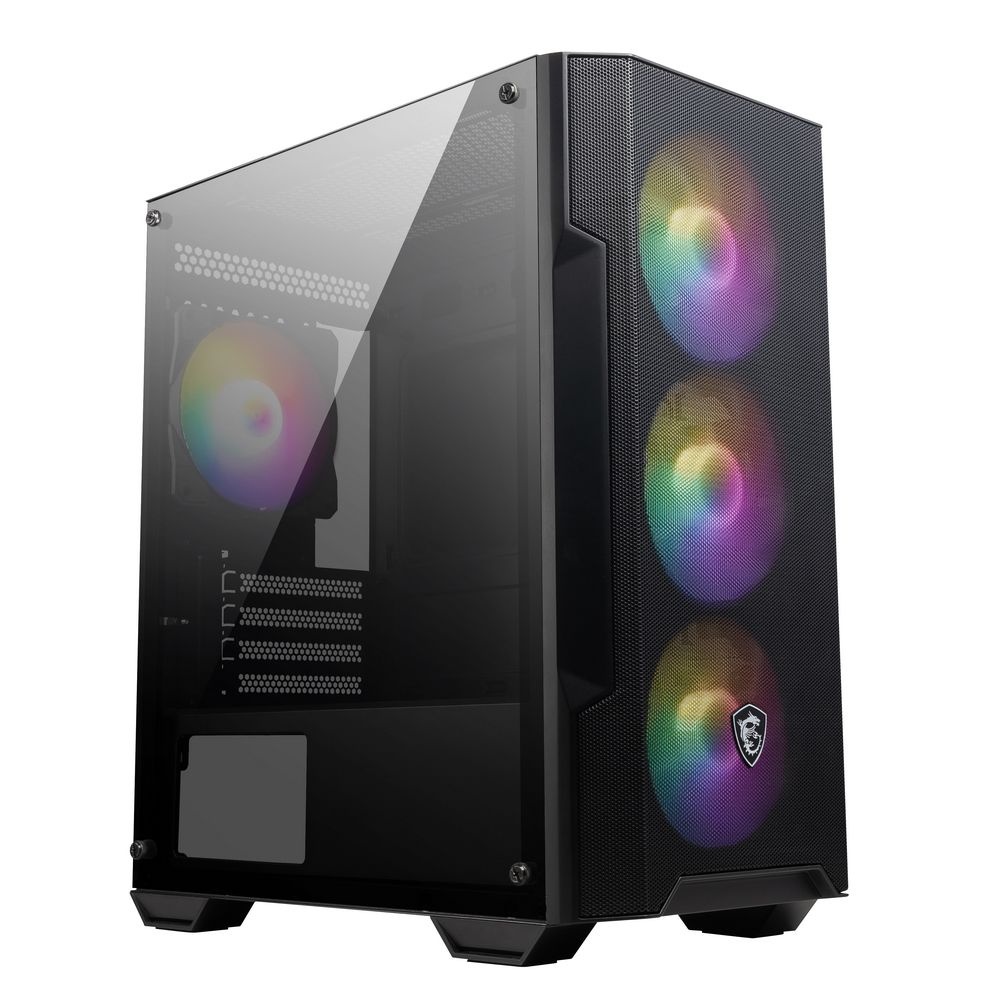 Компьютерный корпус без блока питания Case MSI MAG FORGE M100A, Mini-Tower, TG, 4x120mm ARGB, 2xUSB