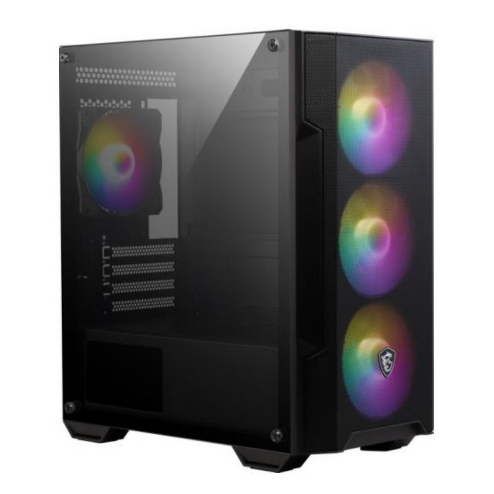 Компьютерный корпус без блока питания Case MSI MAG FORGE M100A, Mini-Tower, TG, 4x120mm ARGB, 2xUSB