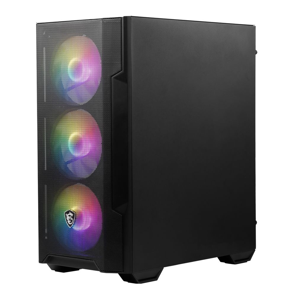 Компьютерный корпус без блока питания Case MSI MAG FORGE M100A, Mini-Tower, TG, 4x120mm ARGB, 2xUSB