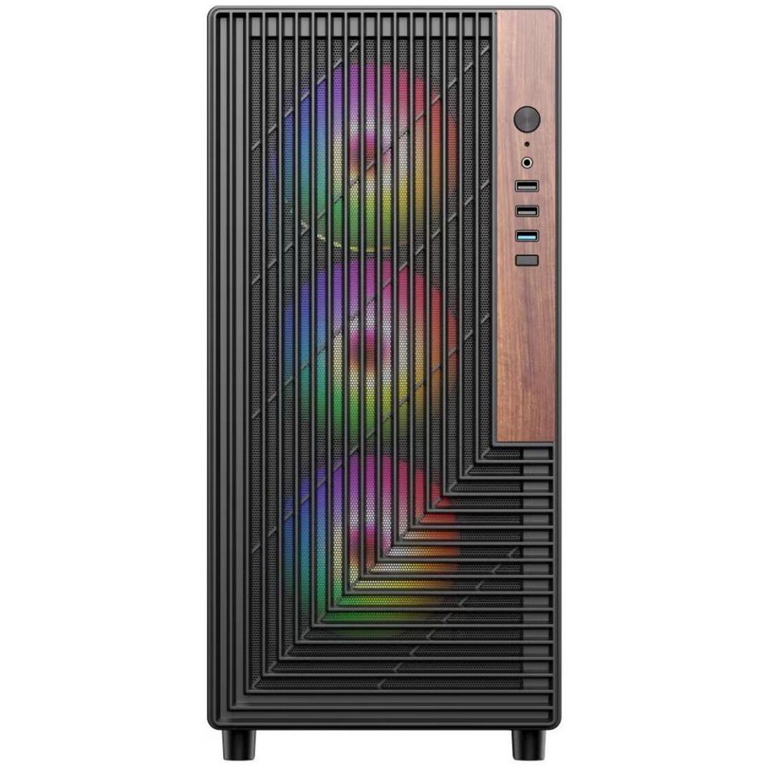 Компьютерный корпус ACD Citadel 108B ATX, Type-C + 2XUSB ports + HD audio combo, Mesh, TG, Black.