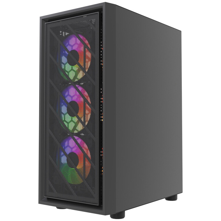 Компьютерный корпус ACD Citadel 108DB ATX, Type-C + 2 X USB ports + HD audio combo, Mesh, TG, Black