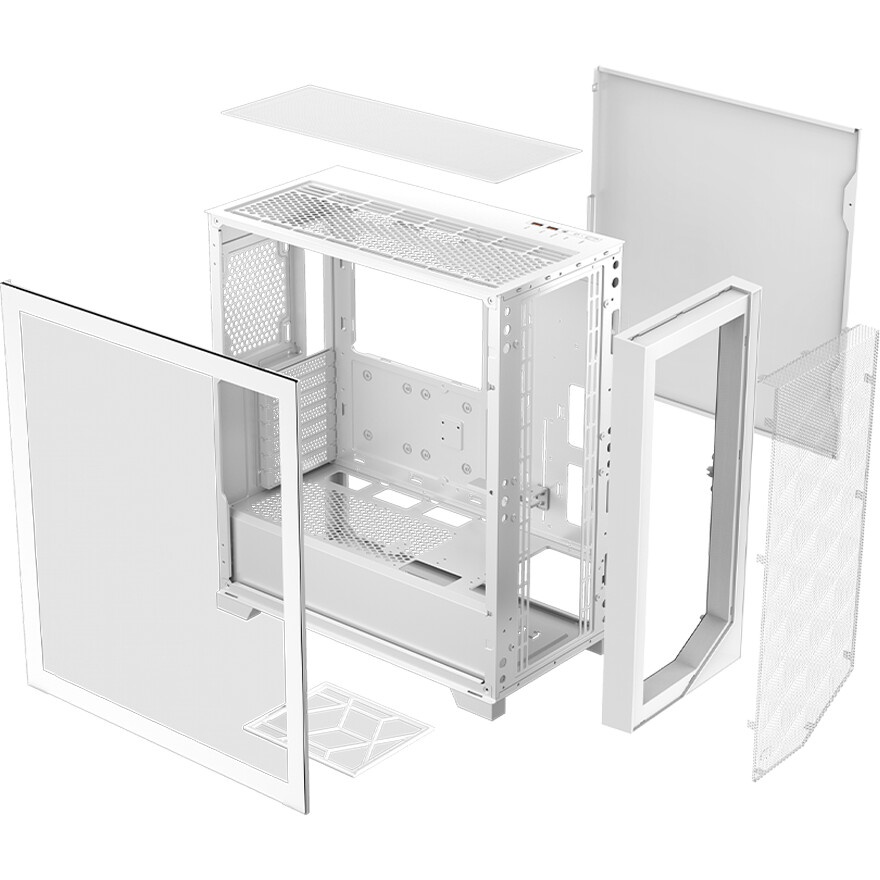 Компьютерный корпус ACD Citadel 108DW ATX, Type-C + 2 X USB ports + HD audio combo, Mesh, TG, White