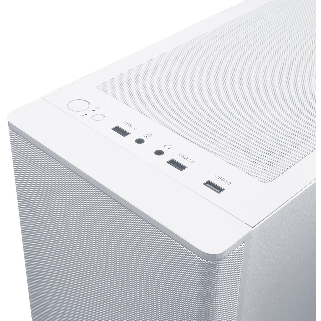 Компьютерный корпус ACD Citadel 108W ATX, Type-C + 2XUSB ports + HD audio combo, Mesh, TG, White.