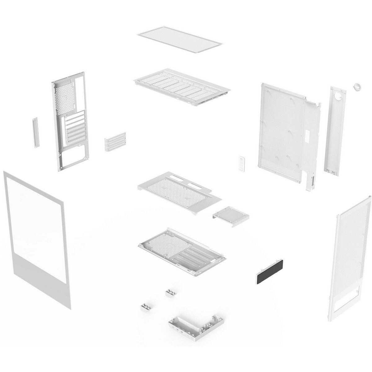 Компьютерный корпус ACD Citadel 108W ATX, Type-C + 2XUSB ports + HD audio combo, Mesh, TG, White.
