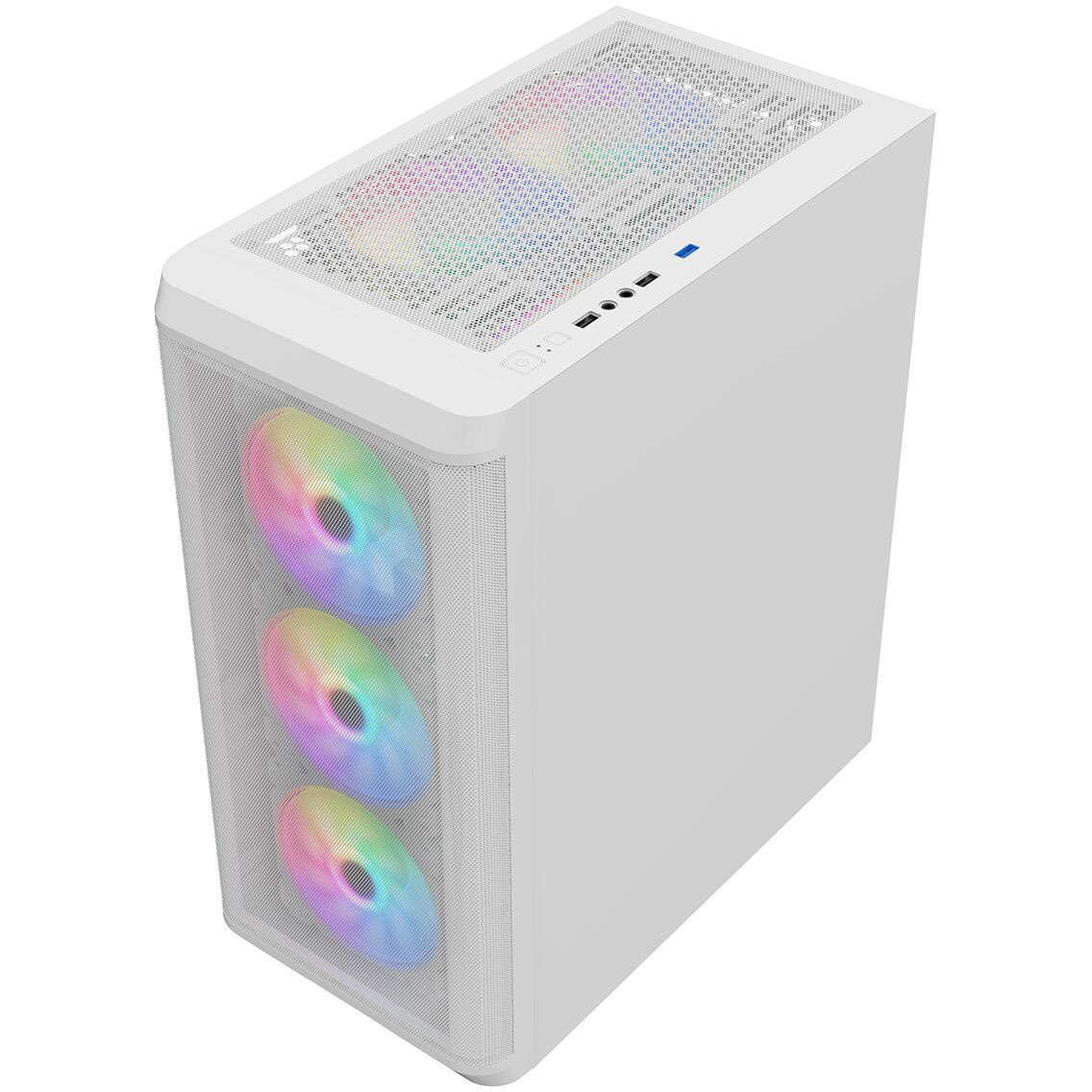 Компьютерный корпус ACD Citadel 108W ATX, Type-C + 2XUSB ports + HD audio combo, Mesh, TG, White.