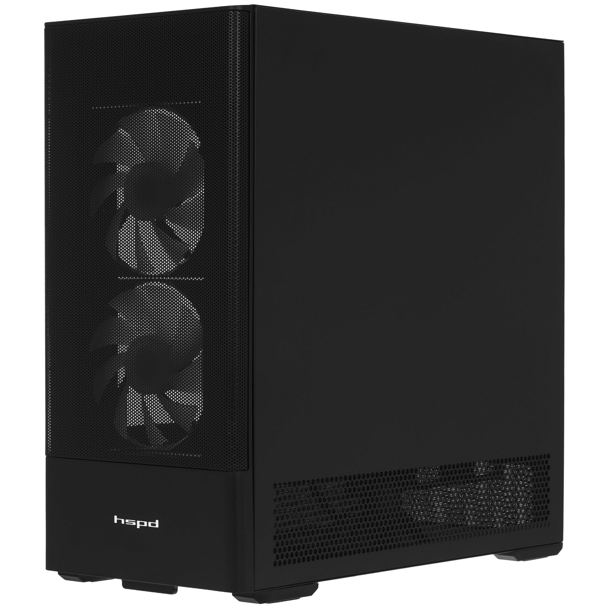 Компьютерный корпус без блока питания HSPD M712, Mesh Mid Tower, Black, TG, 0.6 SPCC, 3x140mm ARGB,