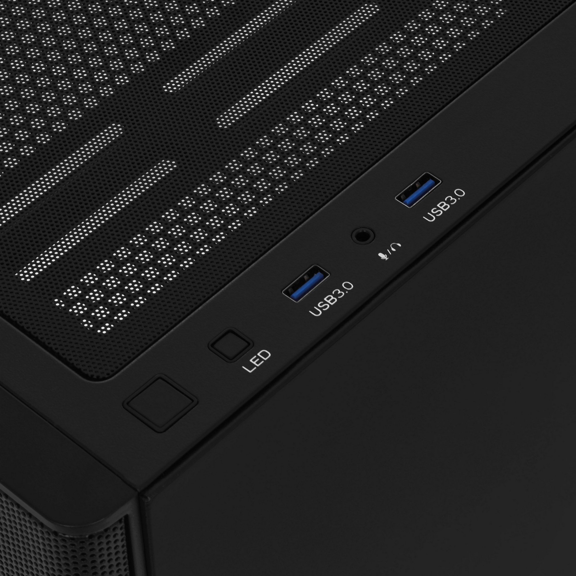 Компьютерный корпус без блока питания HSPD M712, Mesh Mid Tower, Black, TG, 0.6 SPCC, 3x140mm ARGB,