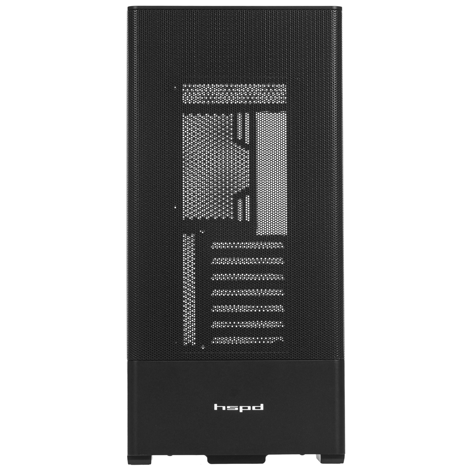 Компьютерный корпус без блока питания Case HSPD M712, Mesh Mid Tower, Black, TG, 0.6 SPCC, no fans,