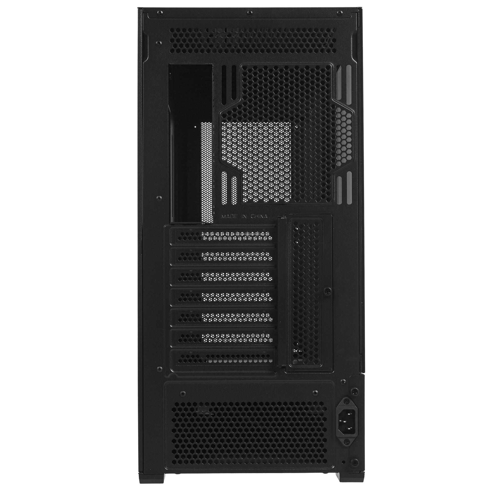 Компьютерный корпус без блока питания Case HSPD M712, Mesh Mid Tower, Black, TG, 0.6 SPCC, no fans,