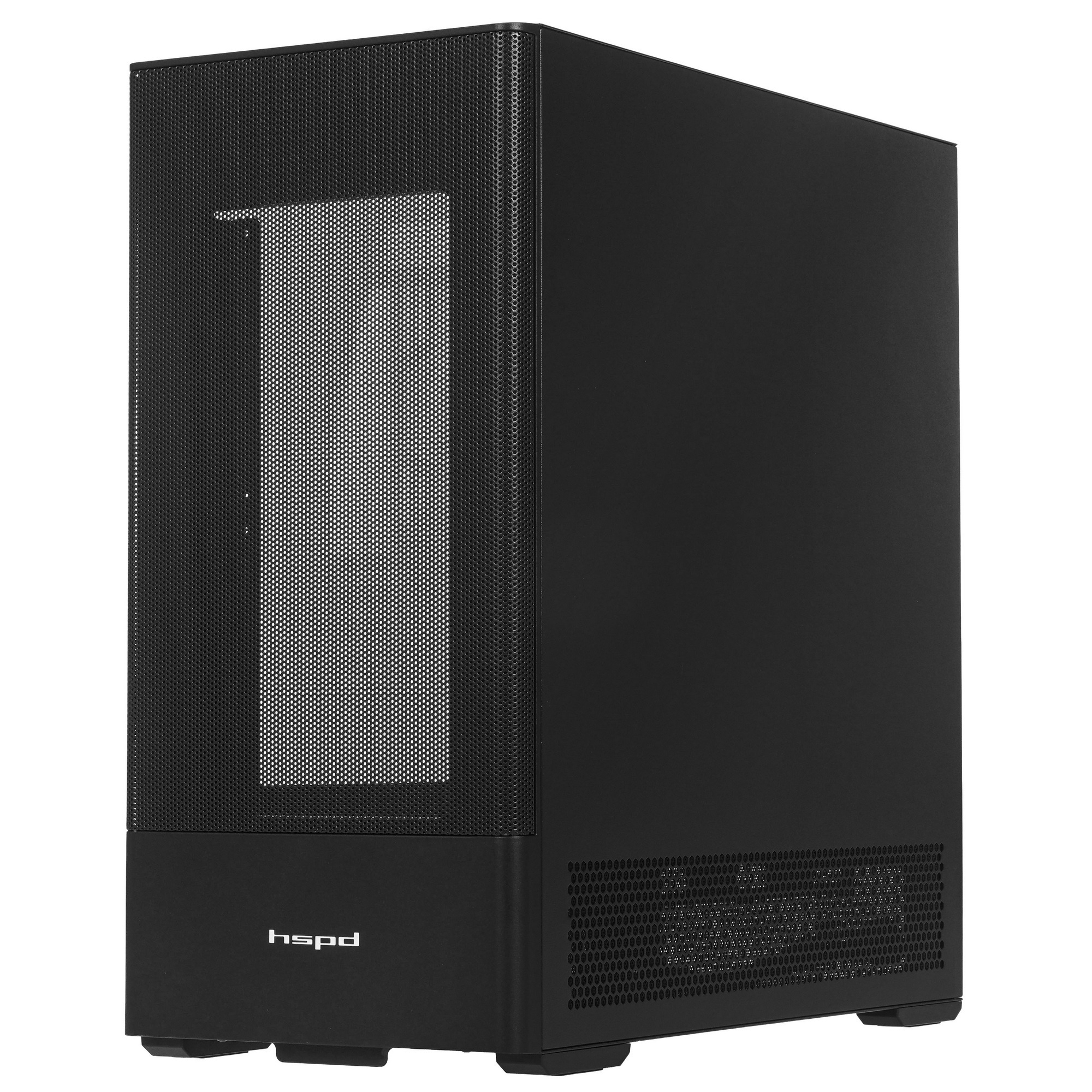 Компьютерный корпус без блока питания Case HSPD M712, Mesh Mid Tower, Black, TG, 0.6 SPCC, no fans,