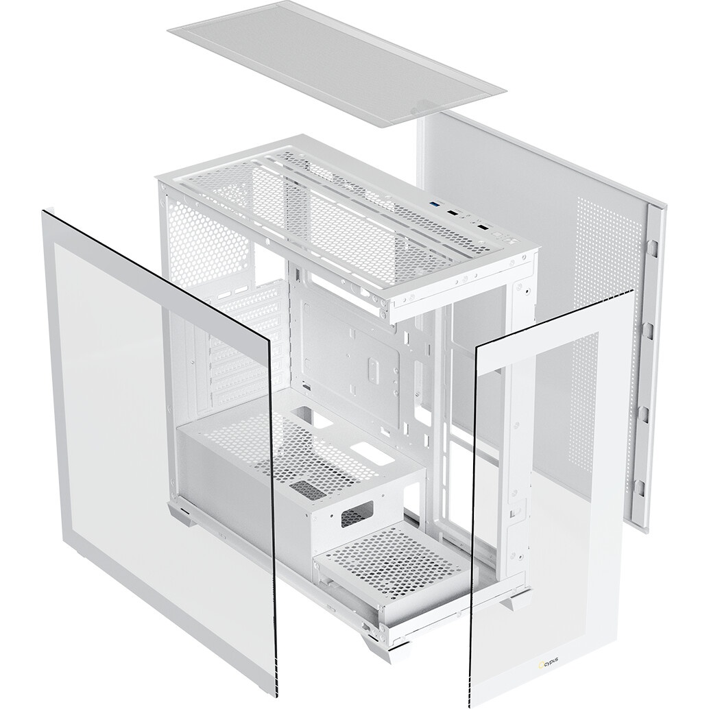 Компьютерный корпус Aerocool / Formula Crystal Z2 белый без БП ATX 5x120mm 1xUSB2.0 2xUSB3.0 audio b