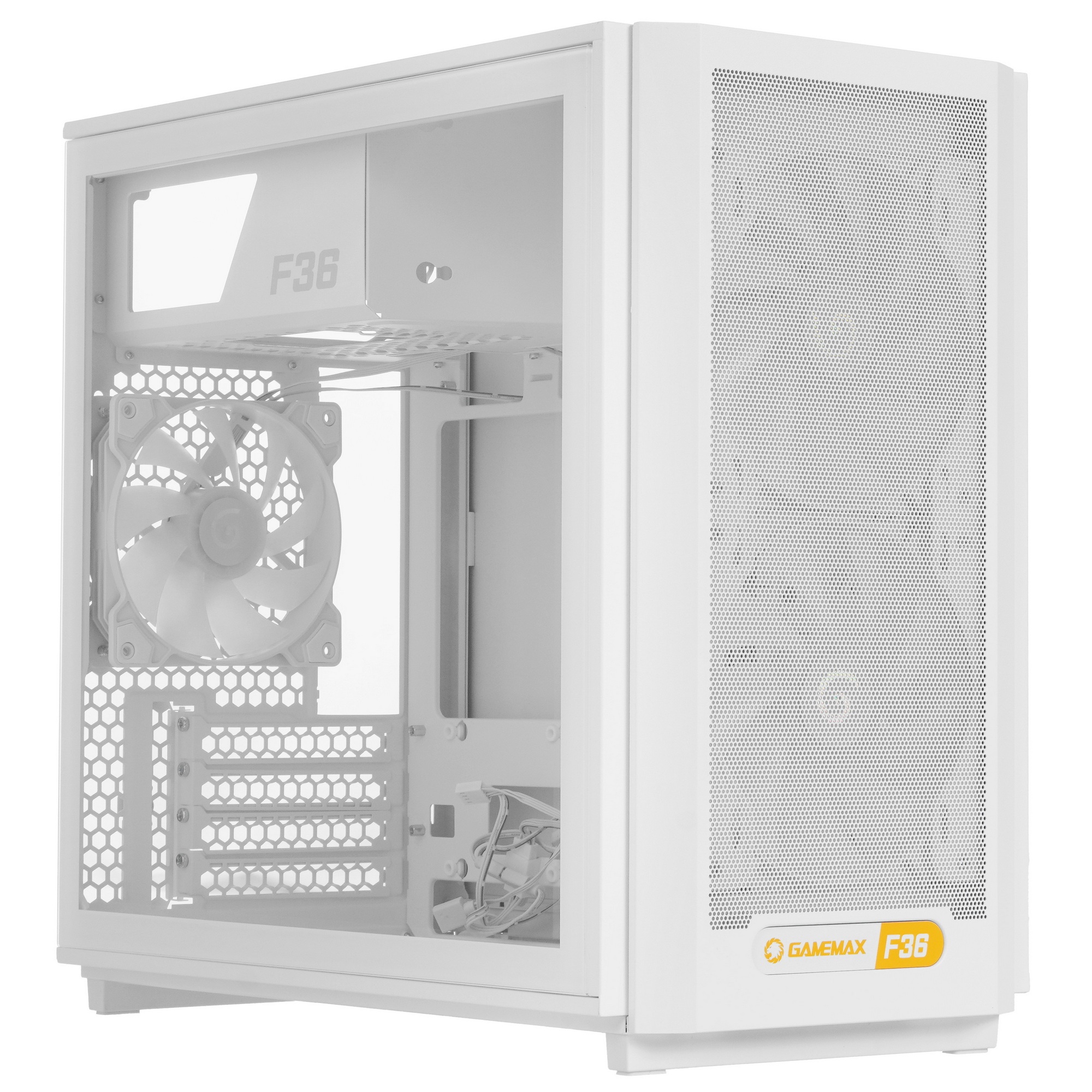 Компьютерный корпус без БП GameMax F36 WH (Midi Tower, ATX, Белый, 1*USB Type-C, 3*120мм)