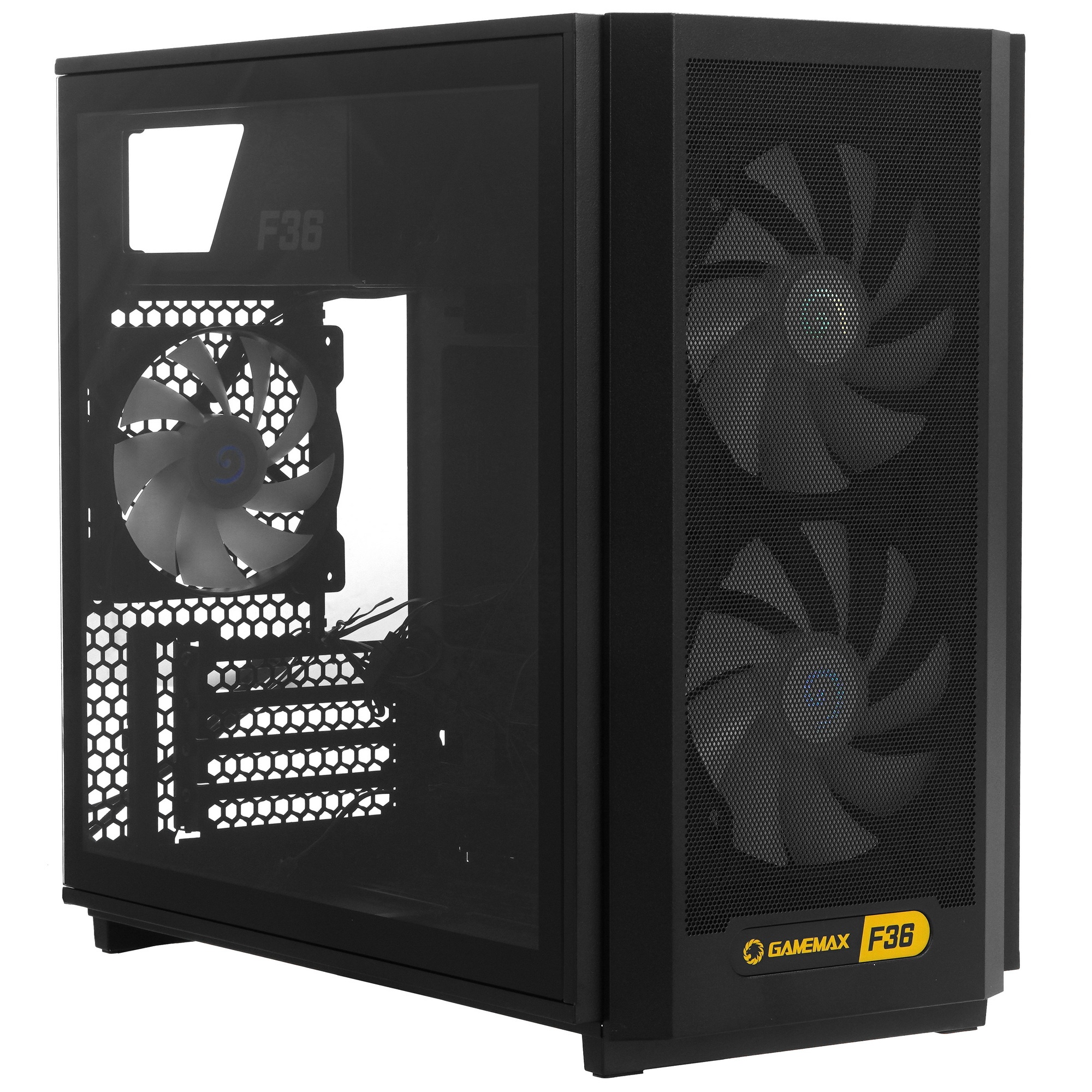 Компьютерный корпус без БП GameMax F36 BK (Midi Tower, ATX, Черный, 1*USB Type-C, 3*120мм)