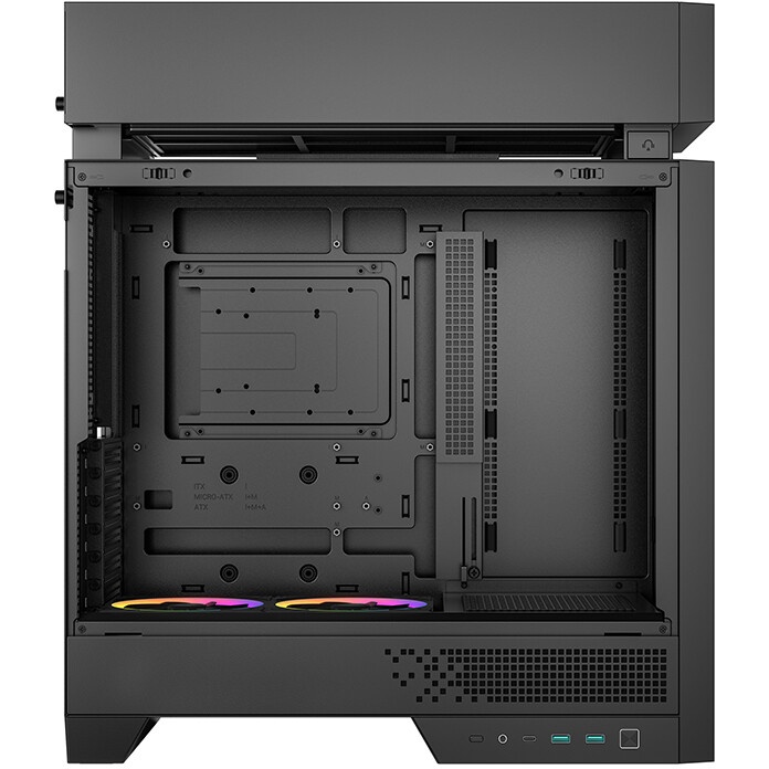 Компьютерный корпус Deepcool MACUBE 110 BK без БП, боковое окно (закаленное стекло), черный, mATX